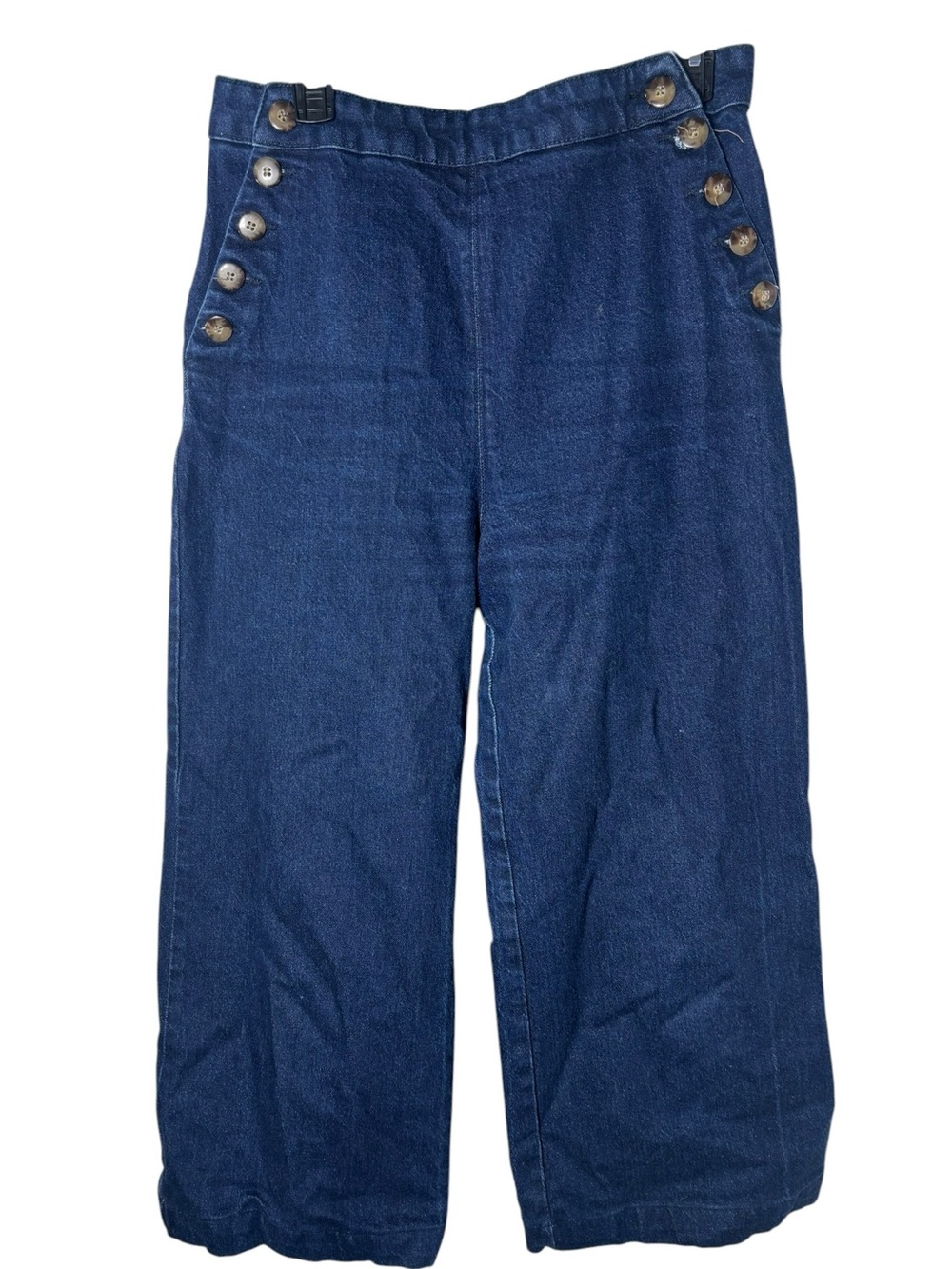Sezane women’s 42/us 10 Marino crop‎ trousers dark blue ankle wide leg luxury